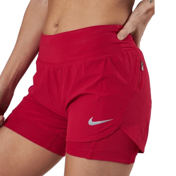 Nike Pants - NIKE Eclipse 2-IN-1 DRI-FIT Running Shorts in Red ❤️